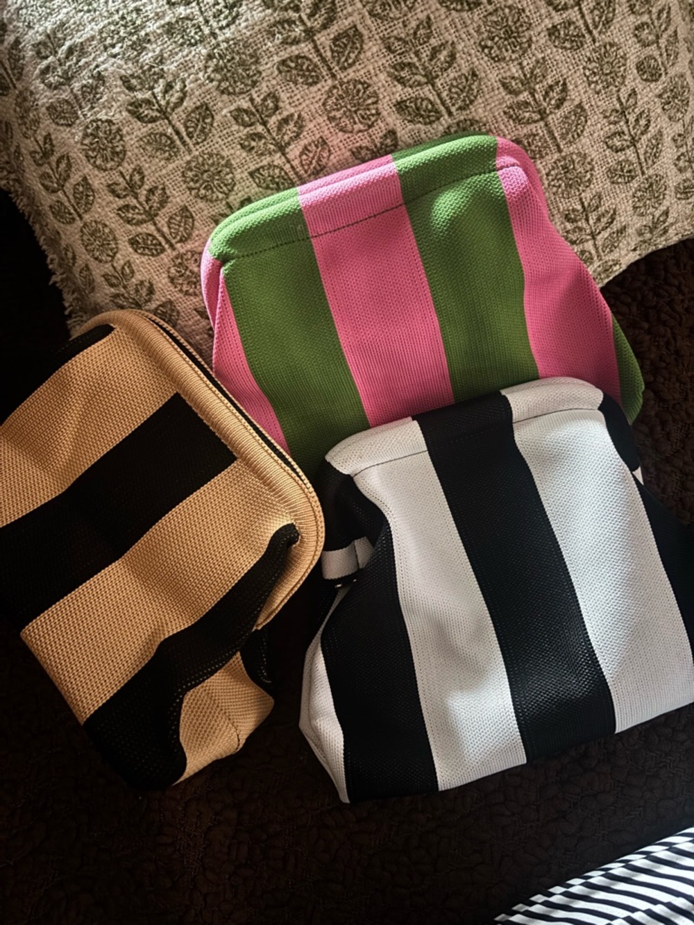 Striped Canvas Clutch’s sold together